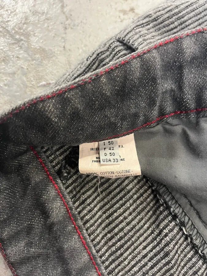 2000s Marithé + François Girbaud Velvet Structured Grey Pants & Jacket Set (M/L) 11