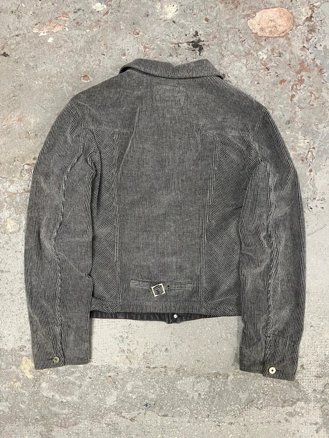 2000s Marithé + François Girbaud Velvet Structured Grey Pants & Jacket Set (M/L) 5