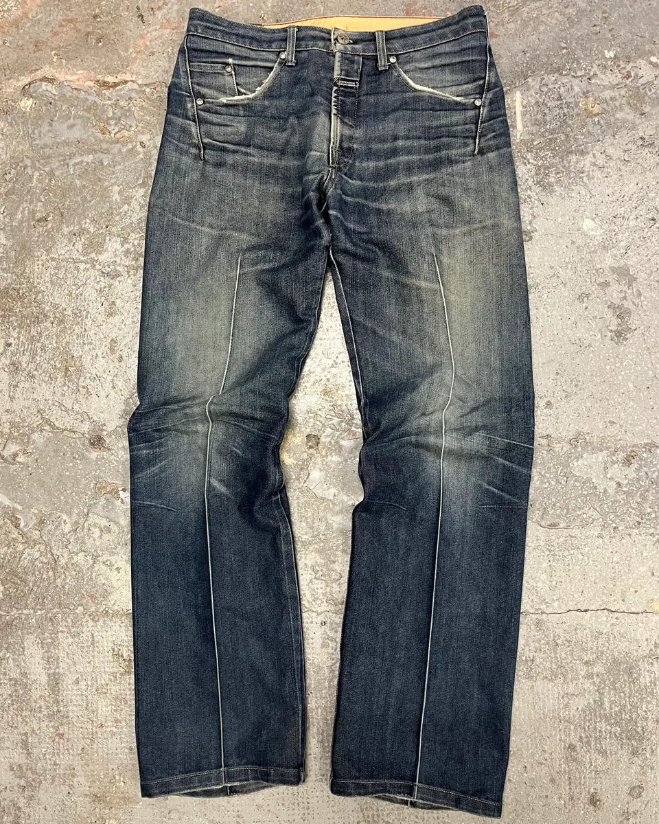 2000s Marithé + François Girbaud Vitality Blue Faded Denim Jeans lhMCrnD 0