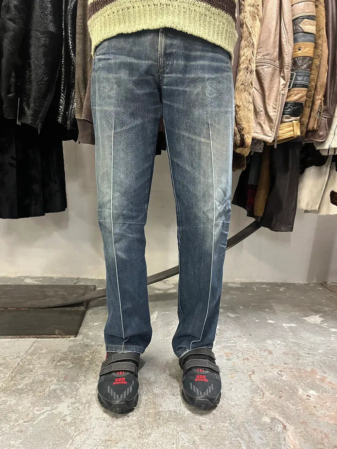 2000s Marithé + François Girbaud Vitality Blue Faded Denim Jeans lhMCrnD 3
