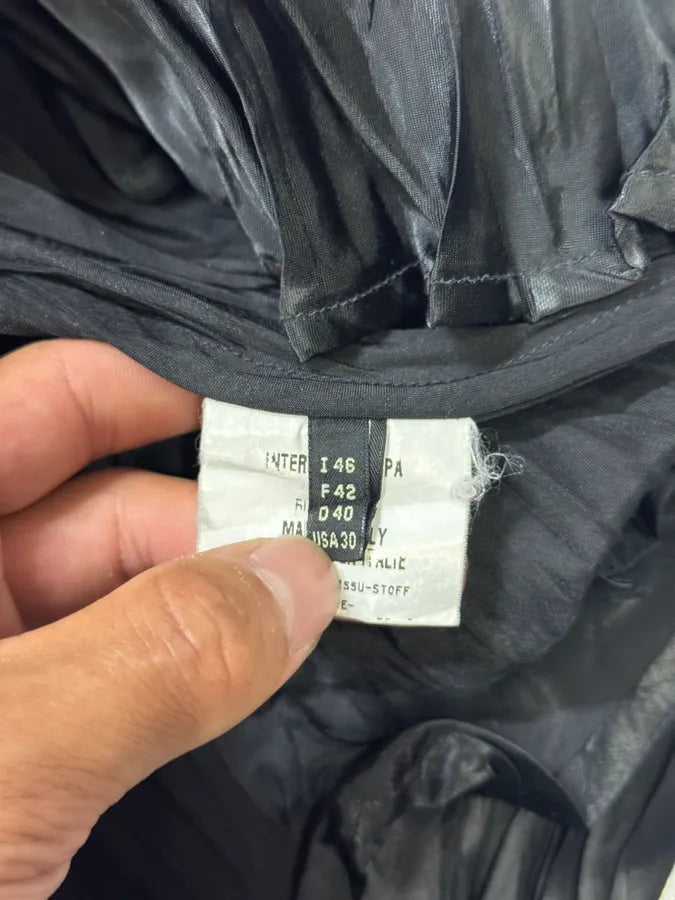 2000s Marithé + François Girbaud Waxed Effect Plissed Black Shirt FdAGBsz 7