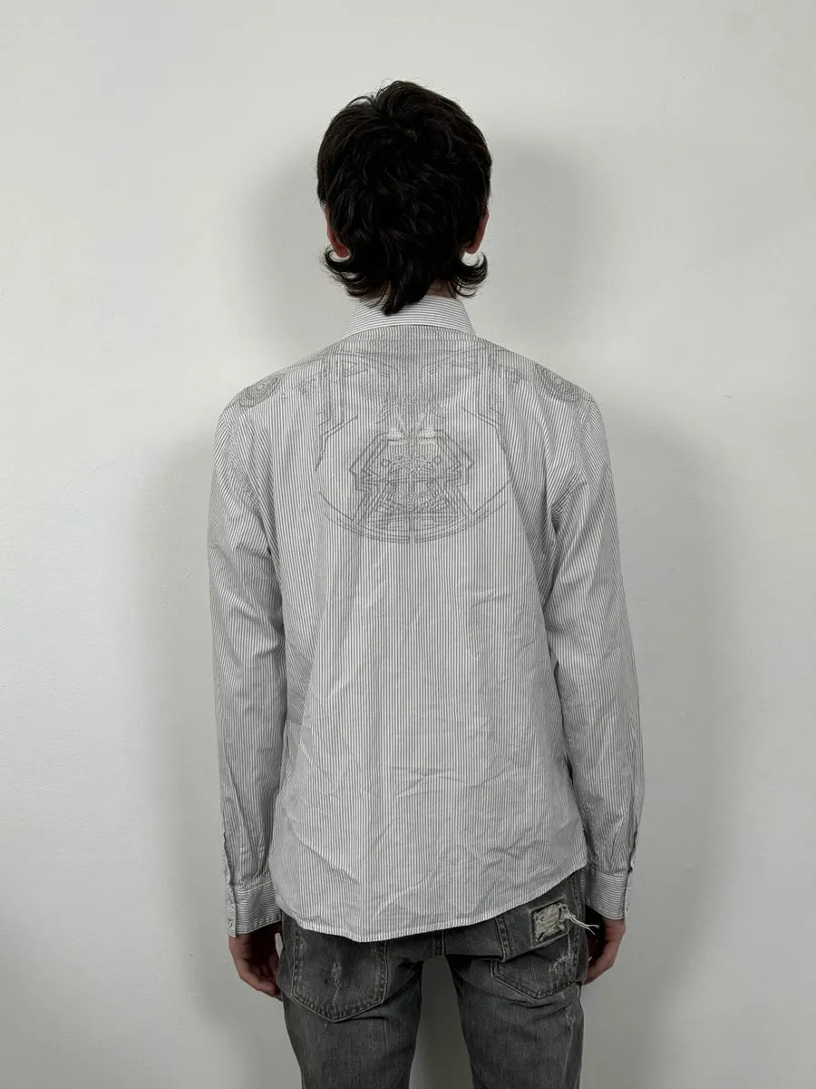 2000s Marithé + François Girbaud White & Blue Striped Signature Shirt EToOZkC 2