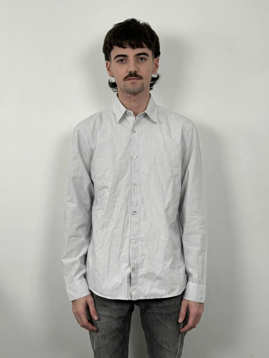 2000s Marithé + François Girbaud White & Blue Striped Signature Shirt EToOZkC 3