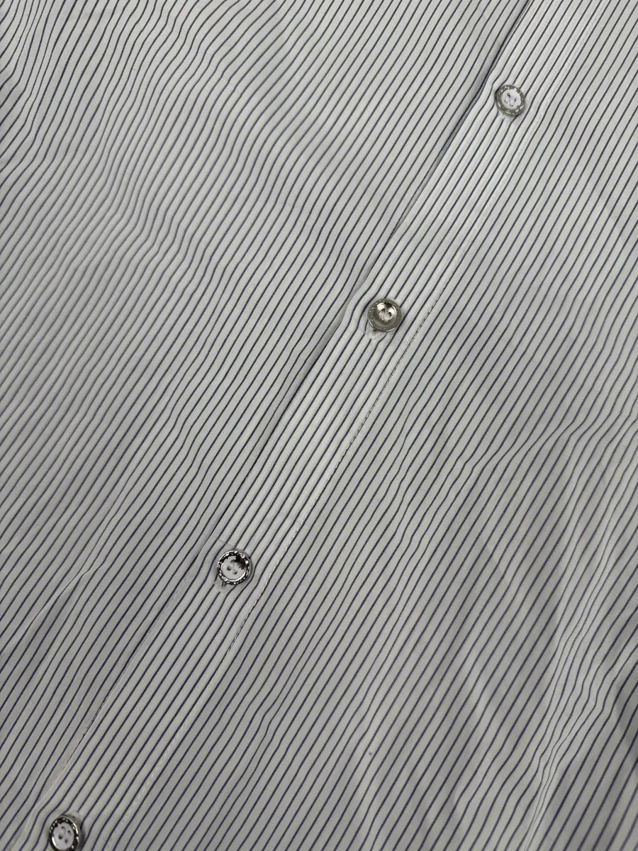 2000s Marithé + François Girbaud White & Blue Striped Signature Shirt EToOZkC 8