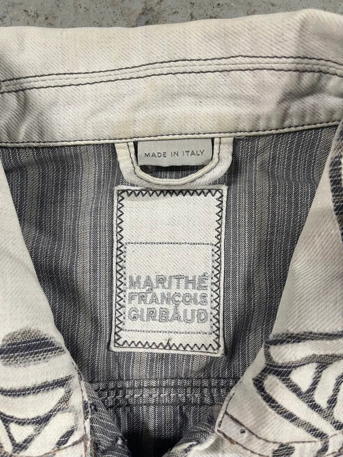 2000s Marithé + François Girbaud White & Grey Trompe L’oeil Jacket DDNCGMJ 8