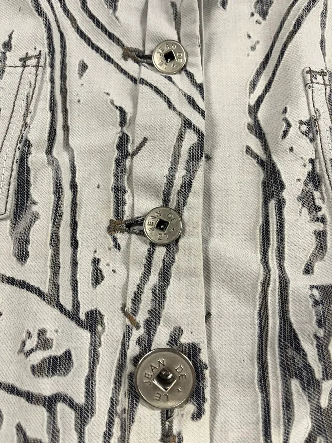 2000s Marithé + François Girbaud White & Grey Trompe L’oeil Jacket DDNCGMJ 5