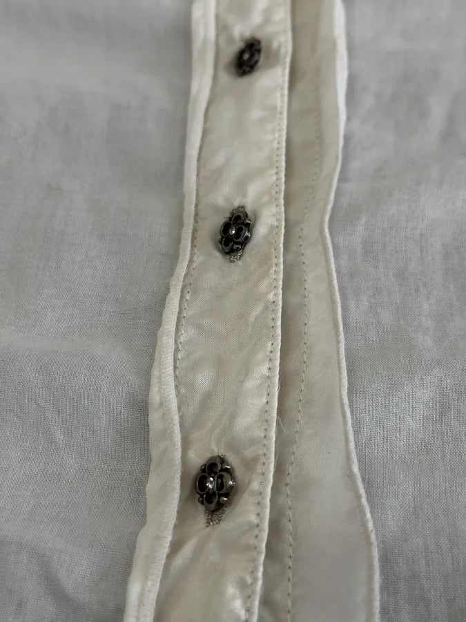 2000s Marithé + François Girbaud White Embroidered Stars Shirt UAVtJoK 10