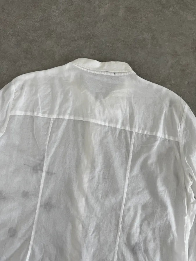 2000s Marithé + François Girbaud White Embroidered Stars Shirt UAVtJoK 5
