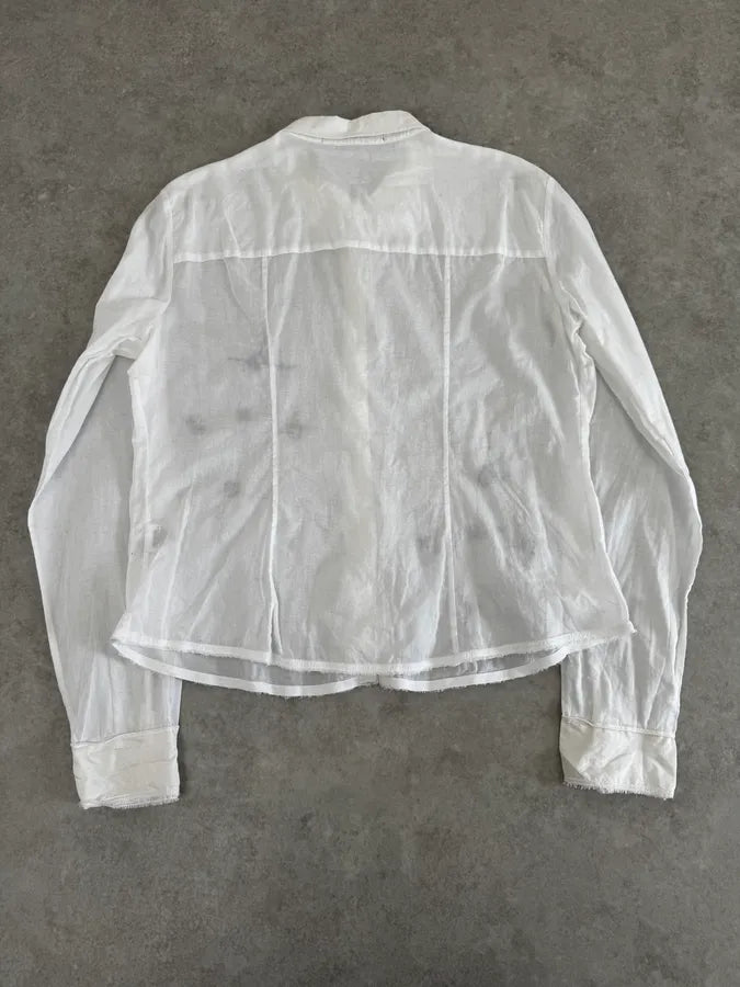 2000s Marithé + François Girbaud White Embroidered Stars Shirt UAVtJoK 3
