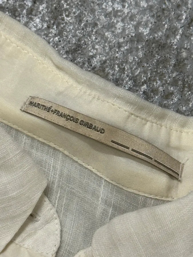 2000s Marithé + François Girbaud White Linen Shirt kFKPQoh 4