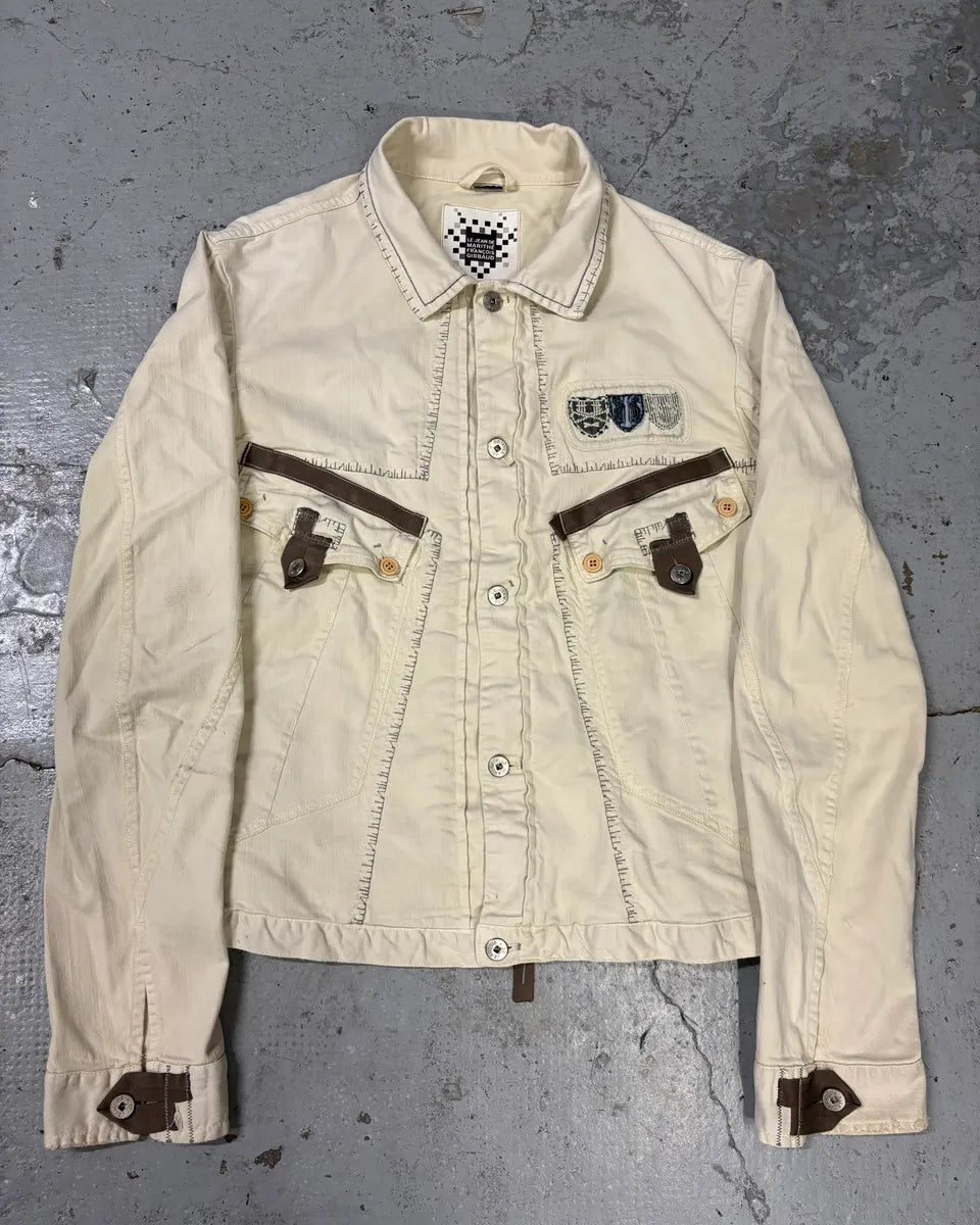 2000s Marithé + François Girbaud White Signature Light Jacket (S/M) XpcGQcP 0