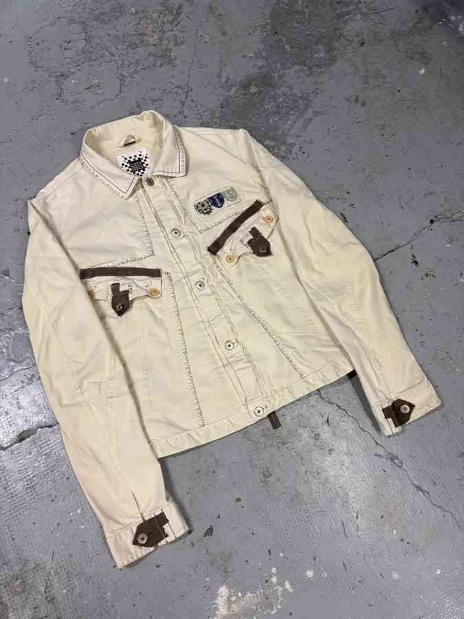 2000s Marithé + François Girbaud White Signature Light Jacket (S/M) XpcGQcP 3