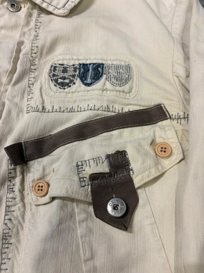 2000s Marithé + François Girbaud White Signature Light Jacket (S/M) XpcGQcP 8