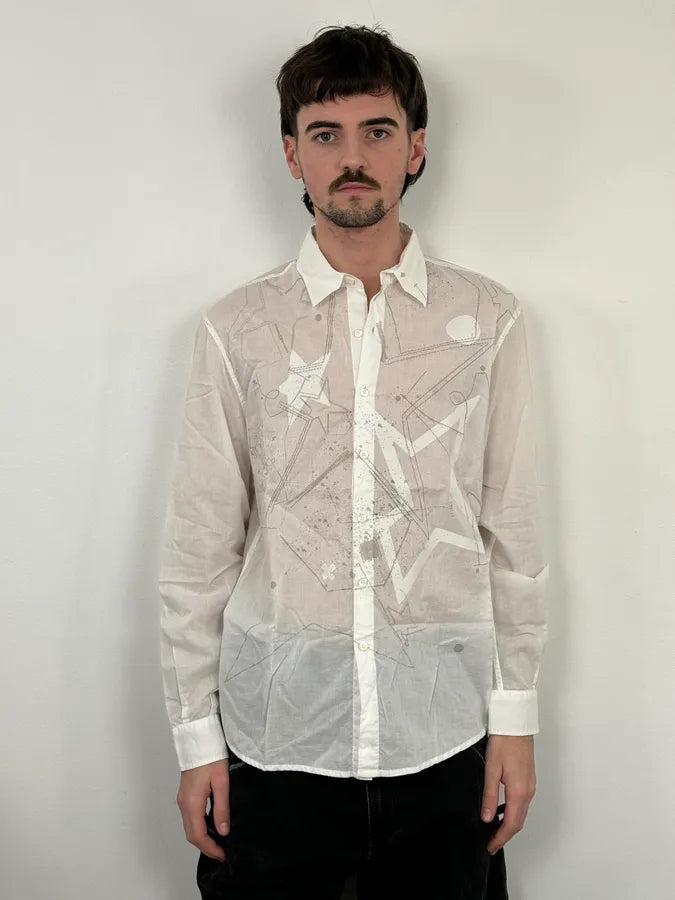2000s Marithé + François Girbaud White Stars Shirt WAuCWAi 1