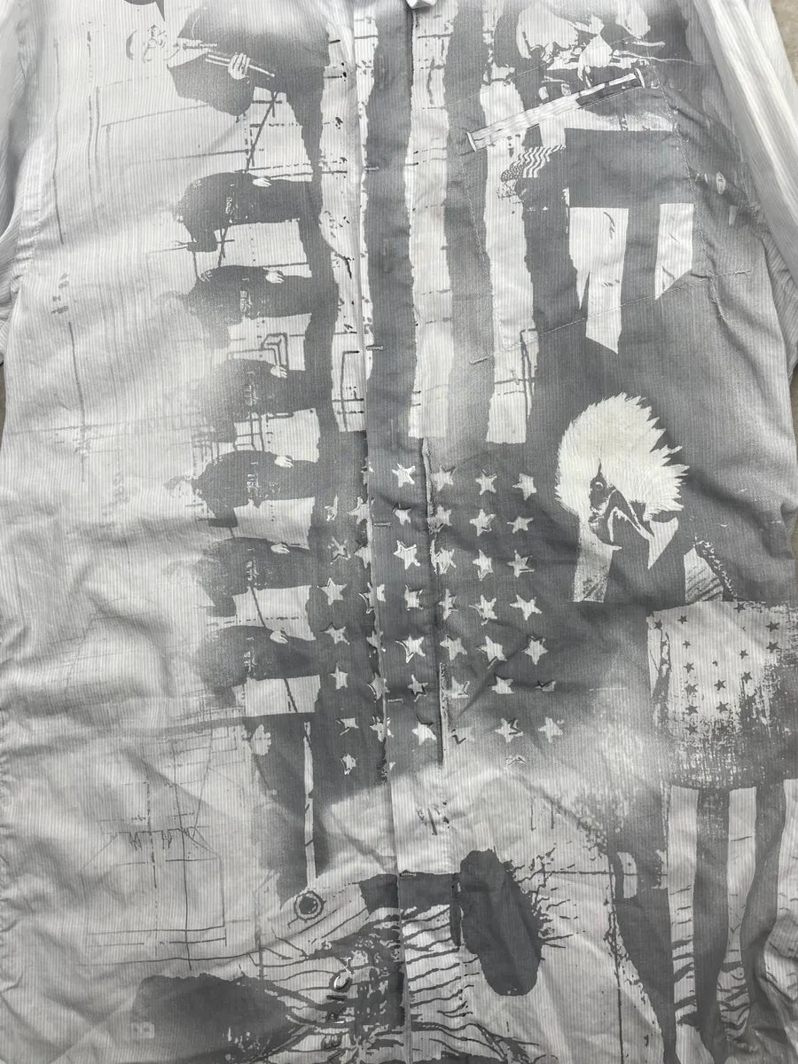 2000s Marithé + François Girbaud White USA Flag Graphic Shirt nEdjruM 7