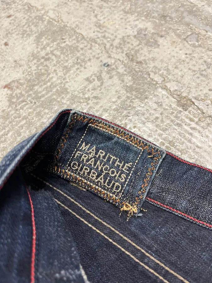 2000s Marithé + François Gurbaud Blue Distressed Washed Denim Jeans ZzGquVD 10