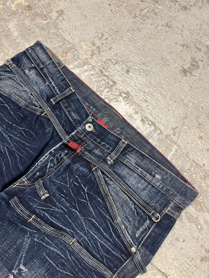 2000s Marithé + François Gurbaud Blue Distressed Washed Denim Jeans ZzGquVD 5