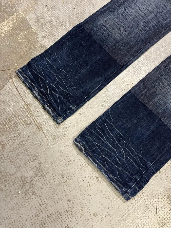 2000s Marithé + François Gurbaud Blue Distressed Washed Denim Jeans ZzGquVD 6