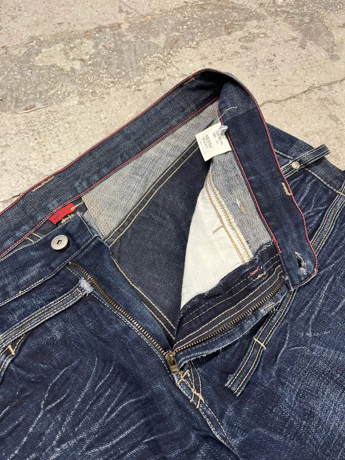 2000s Marithé + François Gurbaud Blue Distressed Washed Denim Jeans ZzGquVD 9