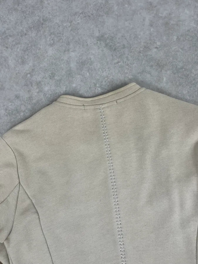 2000s Marithé +François Girbaud Asymmetrical Beige Buttoned Cardigan Jacket sZMZHgL 6