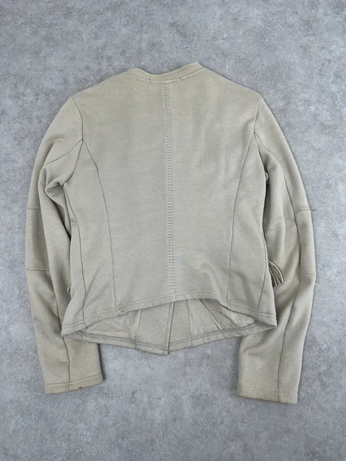 2000s Marithé +François Girbaud Asymmetrical Beige Buttoned Cardigan Jacket sZMZHgL 5