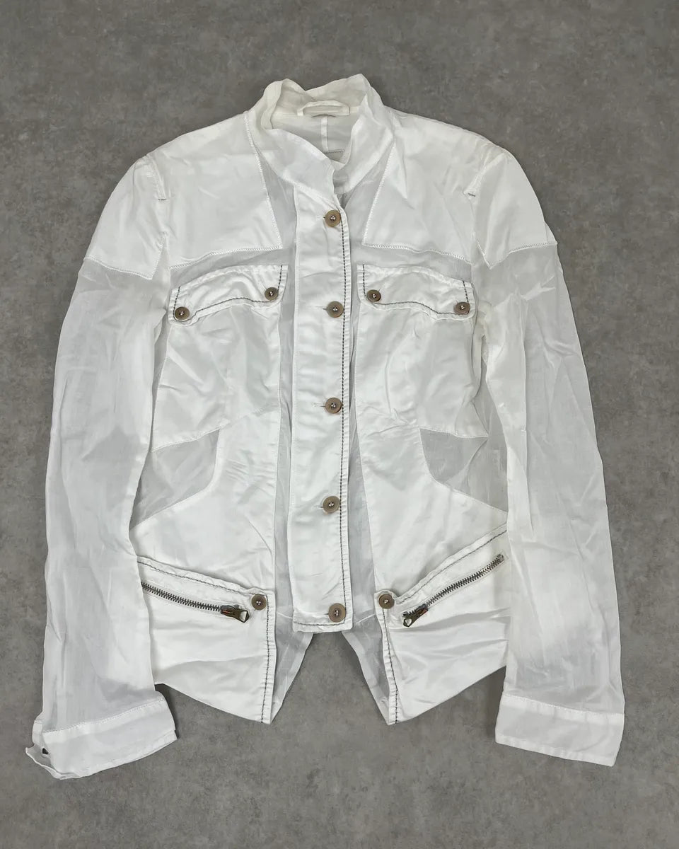 2000s Marithé et François Girbaud White Cargo Pocket Jacket pKwPkYD 0