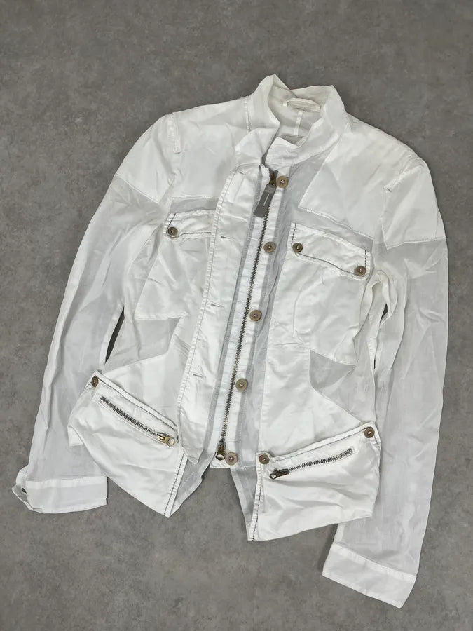 2000s Marithé et François Girbaud White Cargo Pocket Jacket pKwPkYD 3