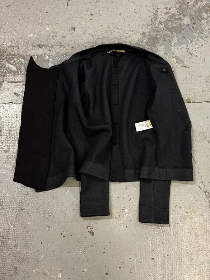 Marithé & François Girbaud Grey & Black Officer Buttoned Jacket GByVbnq 7