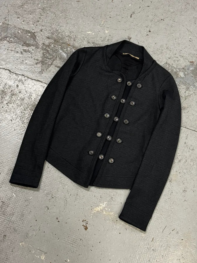 Marithé & François Girbaud Grey & Black Officer Buttoned Jacket GByVbnq 5