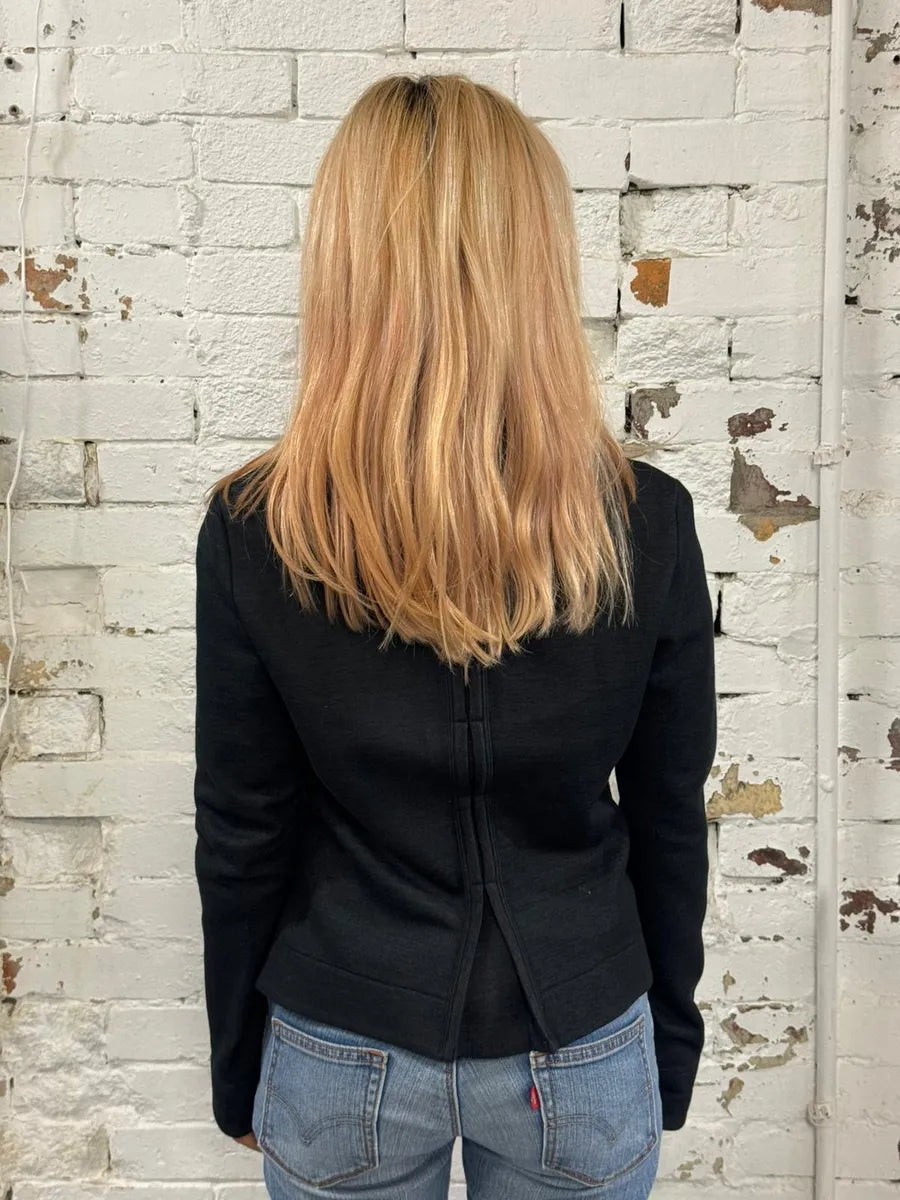 Marithé & François Girbaud Grey & Black Officer Buttoned Jacket GByVbnq 2
