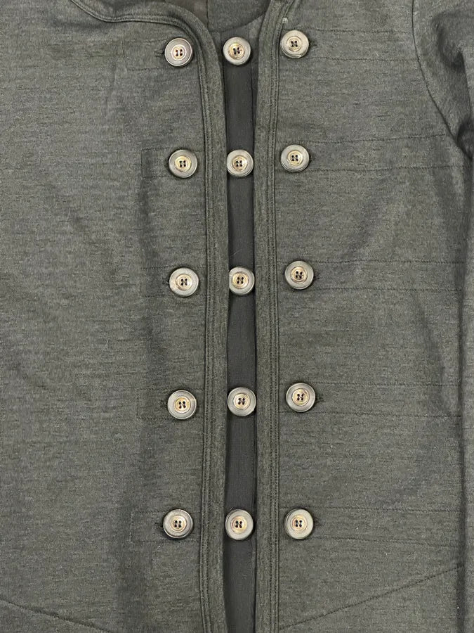 Marithé & François Girbaud Grey & Black Officer Buttoned Jacket GByVbnq 8