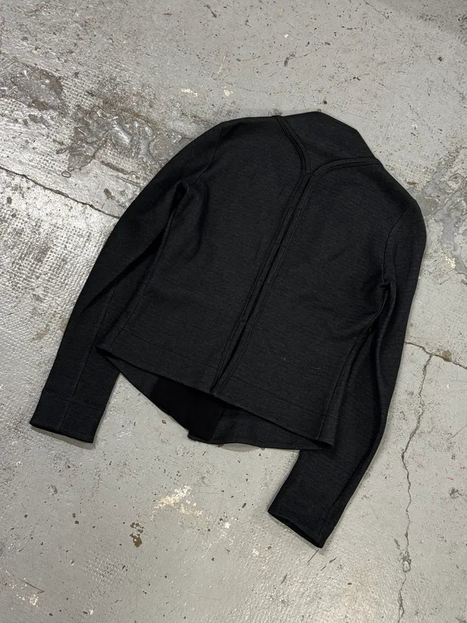 Marithé & François Girbaud Grey & Black Officer Buttoned Jacket GByVbnq 6