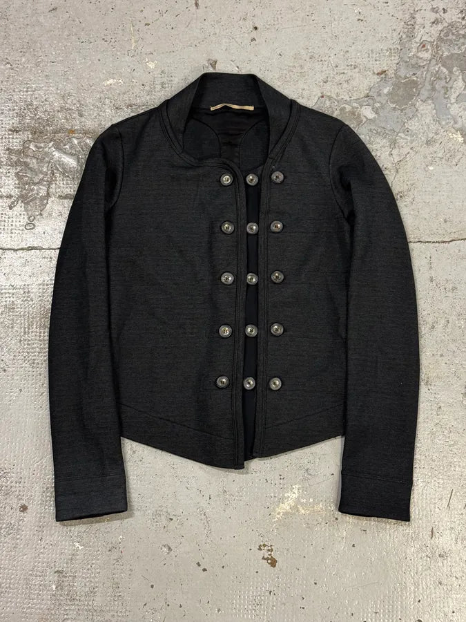 Marithé & François Girbaud Grey & Black Officer Buttoned Jacket GByVbnq 1