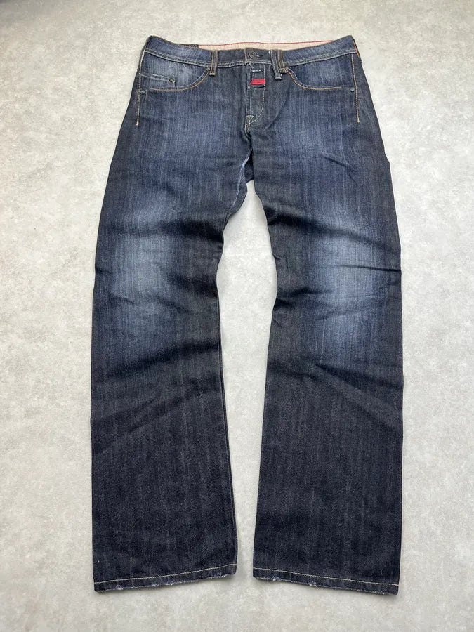 2000s Marithé François Girbaud Raw Navy Denim Jeans ycDRoiO 0