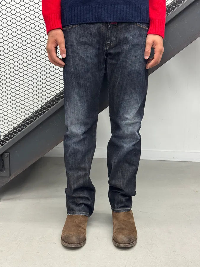 2000s Marithé François Girbaud Raw Navy Denim Jeans ycDRoiO 1