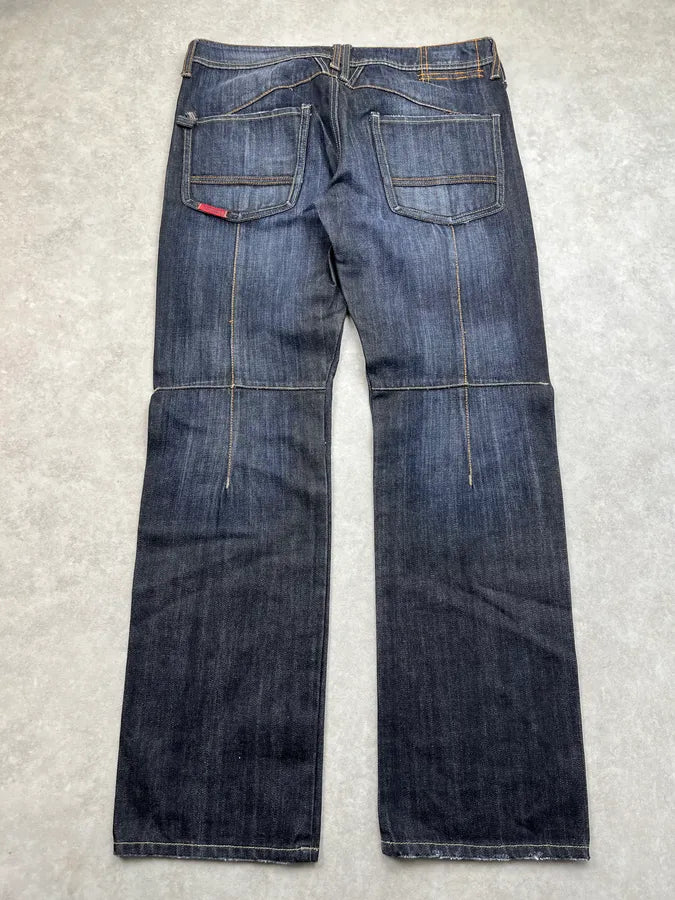 2000s Marithé François Girbaud Raw Navy Denim Jeans ycDRoiO 7