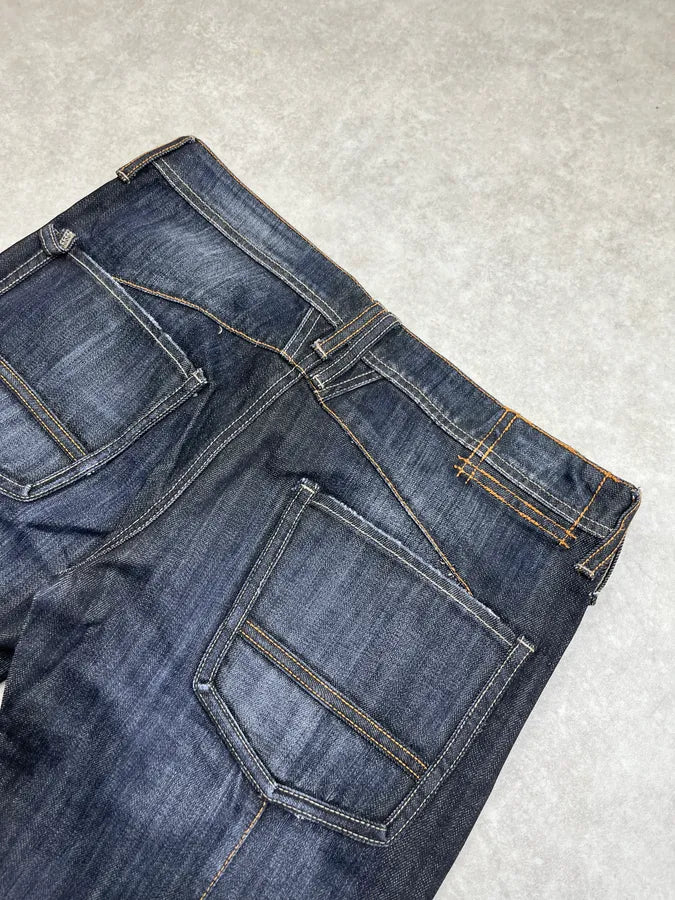 2000s Marithé François Girbaud Raw Navy Denim Jeans ycDRoiO 8