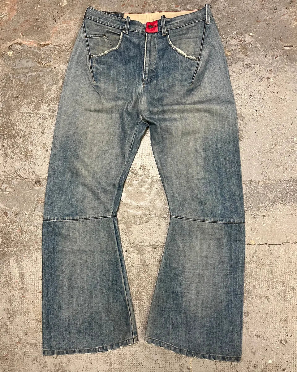 2000s Marithe + Francois Girbaud Blue Faded Jeans (M/L) dhRLUcZ 0