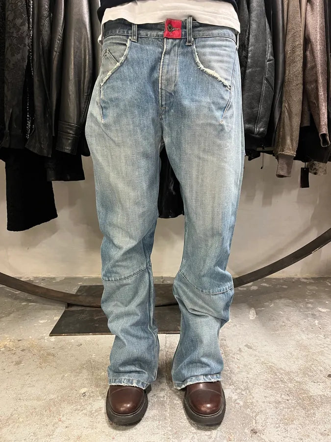 2000s Marithe + Francois Girbaud Blue Faded Jeans (M/L) dhRLUcZ 1