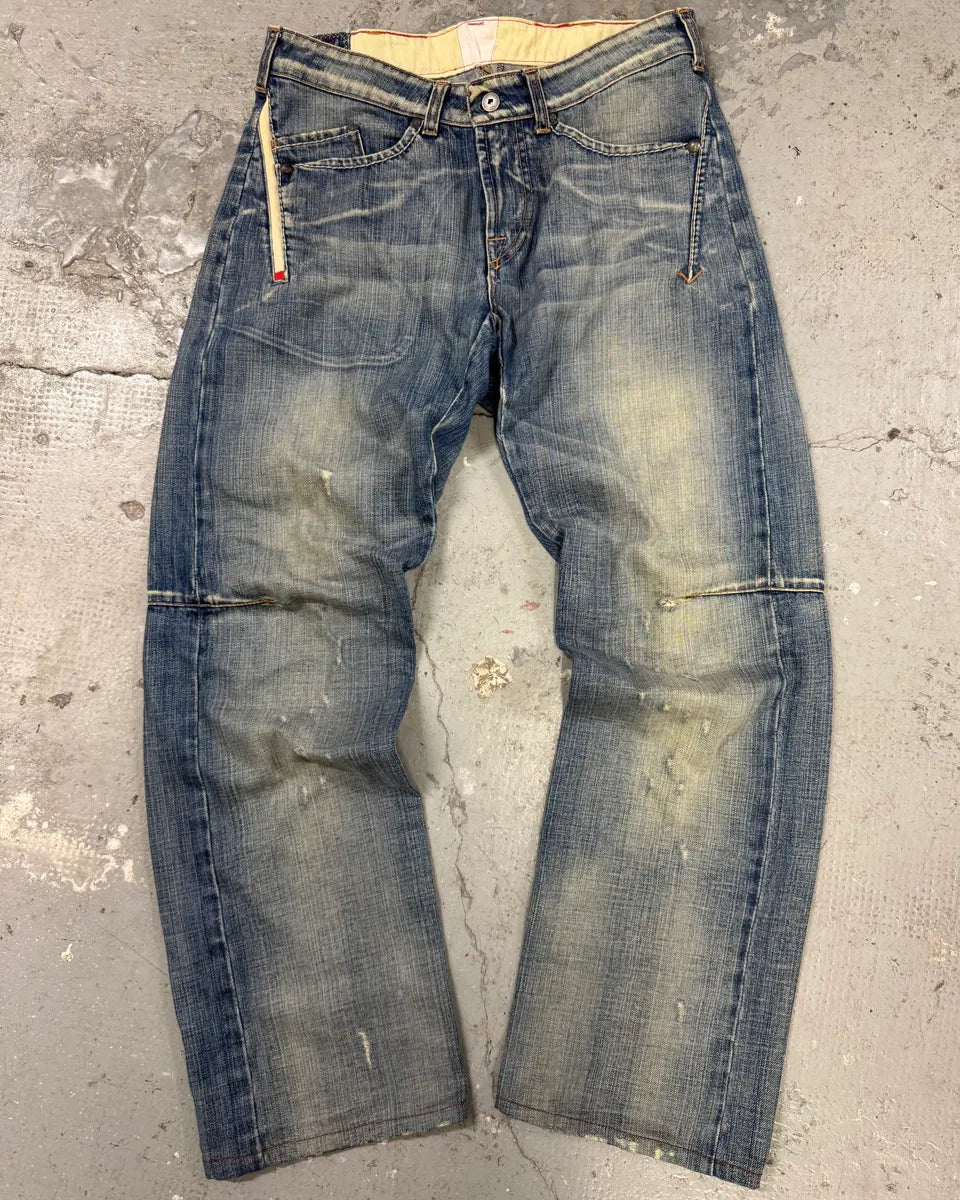 2000s Marithe + Francois Girbaud Blue Faded Jeans WYpUxLm 0