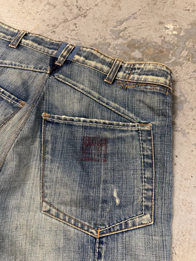 2000s Marithe + Francois Girbaud Blue Faded Jeans WYpUxLm 3
