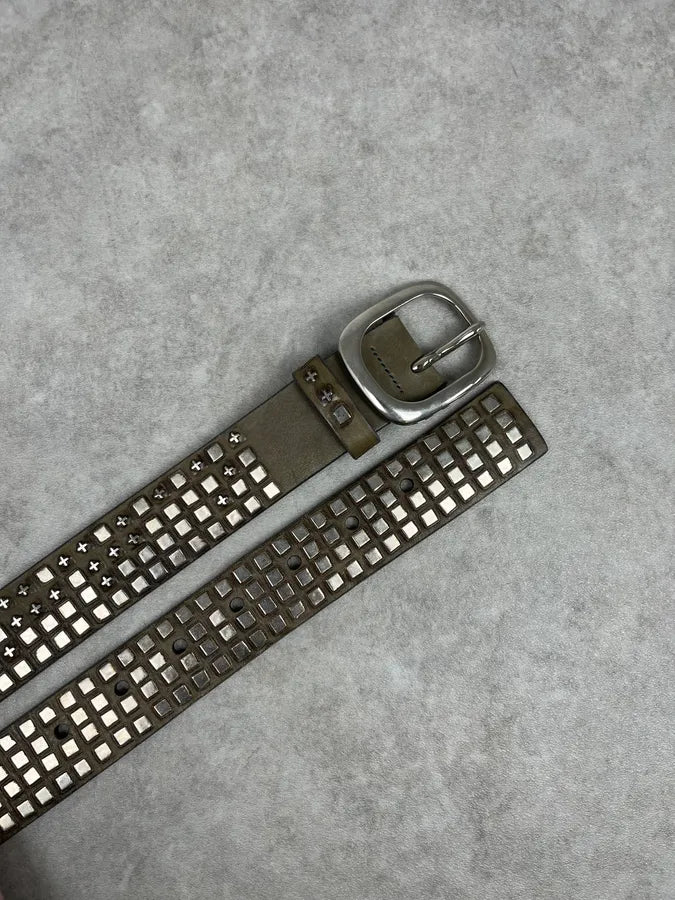 2000s Marithe + Francois Girbaud Olive Studded Belt qCwOKYP 2