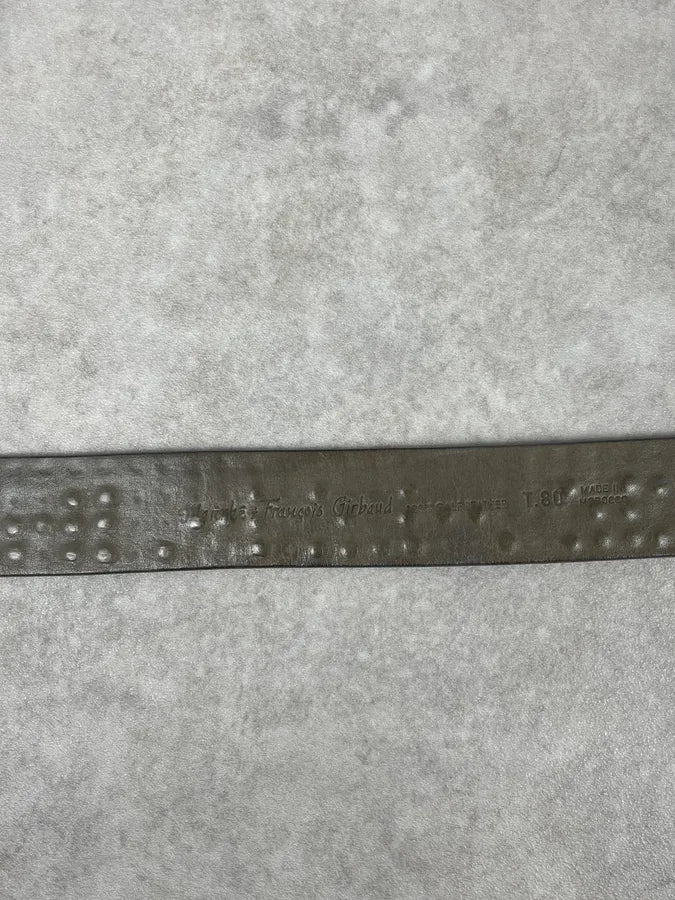 2000s Marithe + Francois Girbaud Olive Studded Belt qCwOKYP 5