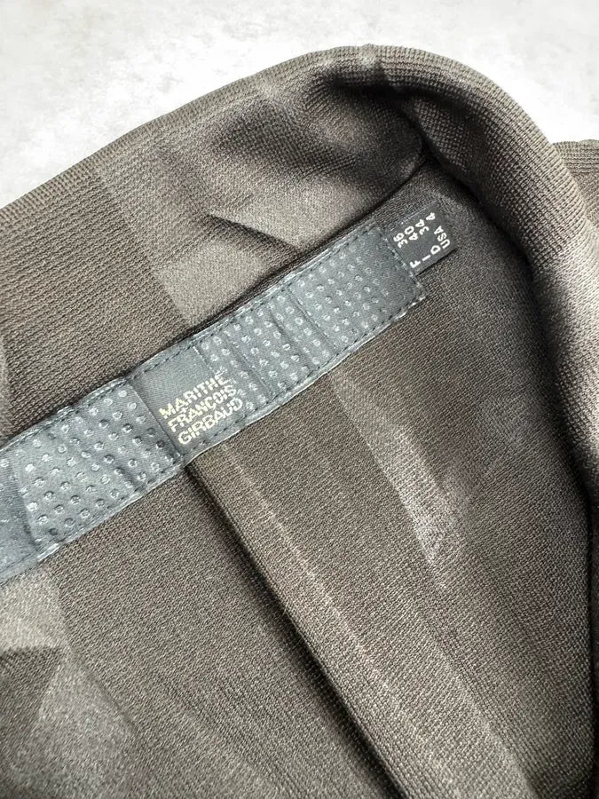 2000s Marithé + François Girbaud Brown Nylon Abstract Patterned Blazer Jacket AlPnVxN 6