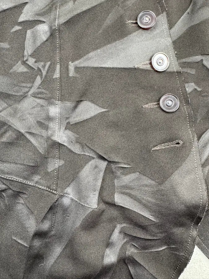 2000s Marithé + François Girbaud Brown Nylon Abstract Patterned Blazer Jacket AlPnVxN 8