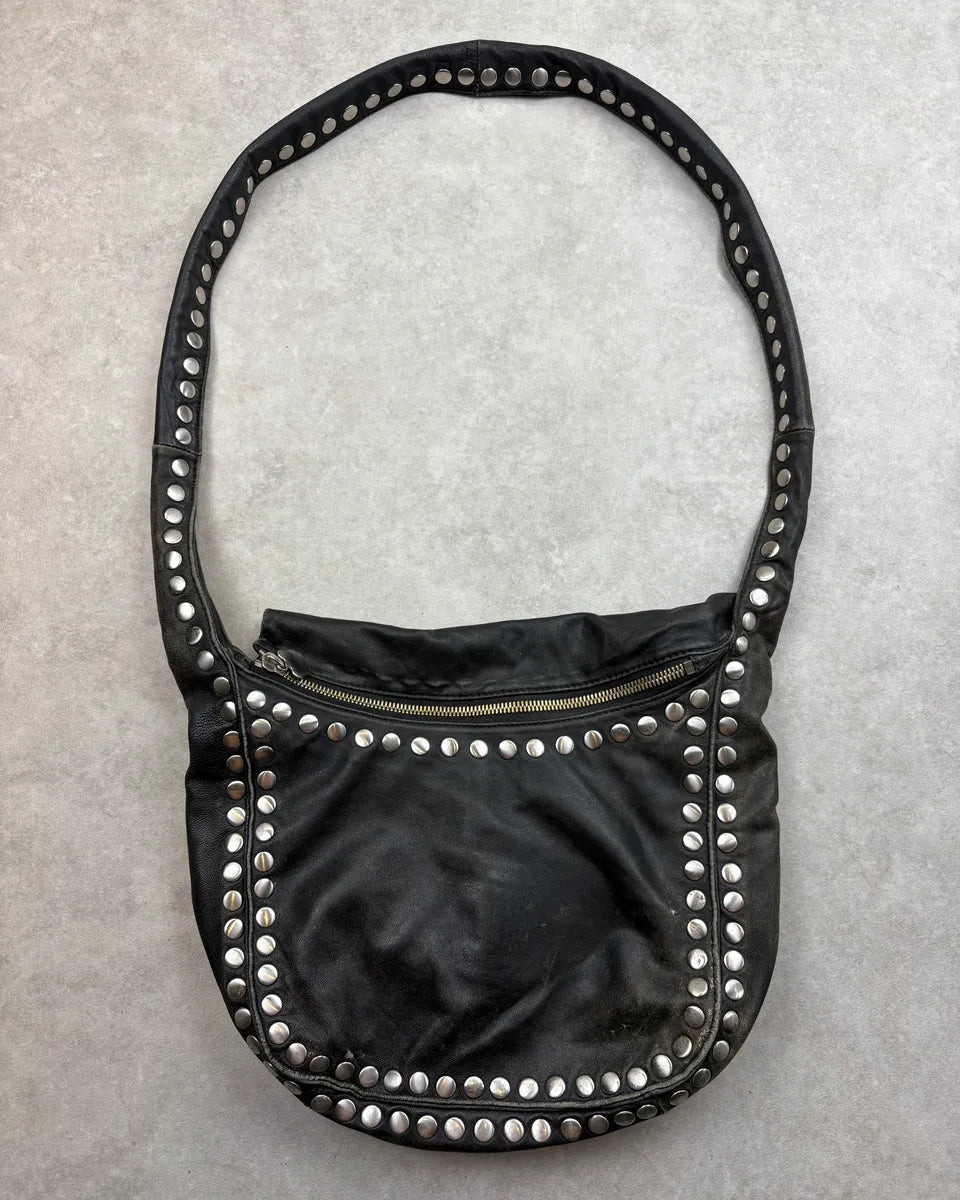 2000s Marni Black Leather Studded Crossbody Bag FRQLuYS 0