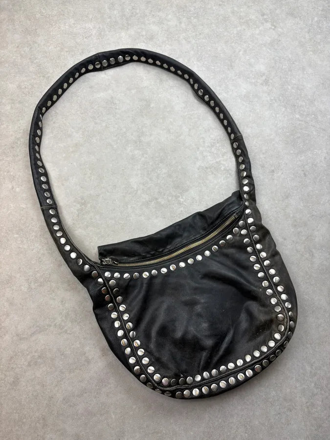 2000s Marni Black Leather Studded Crossbody Bag FRQLuYS 3