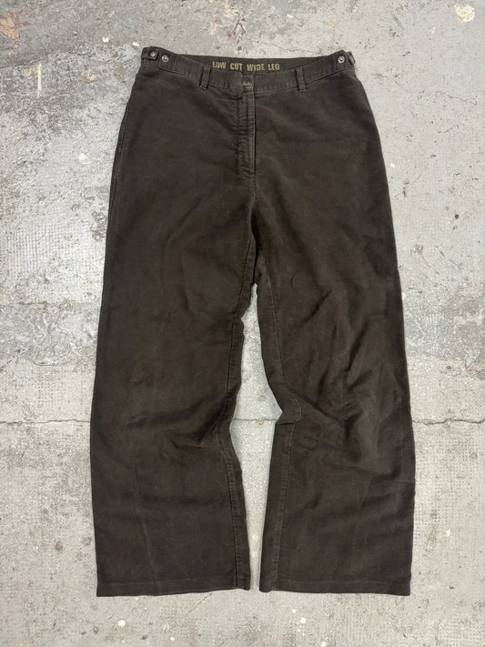 2000s Martin Margiela Brown Low Cut Wide Leg Pants (M) 0