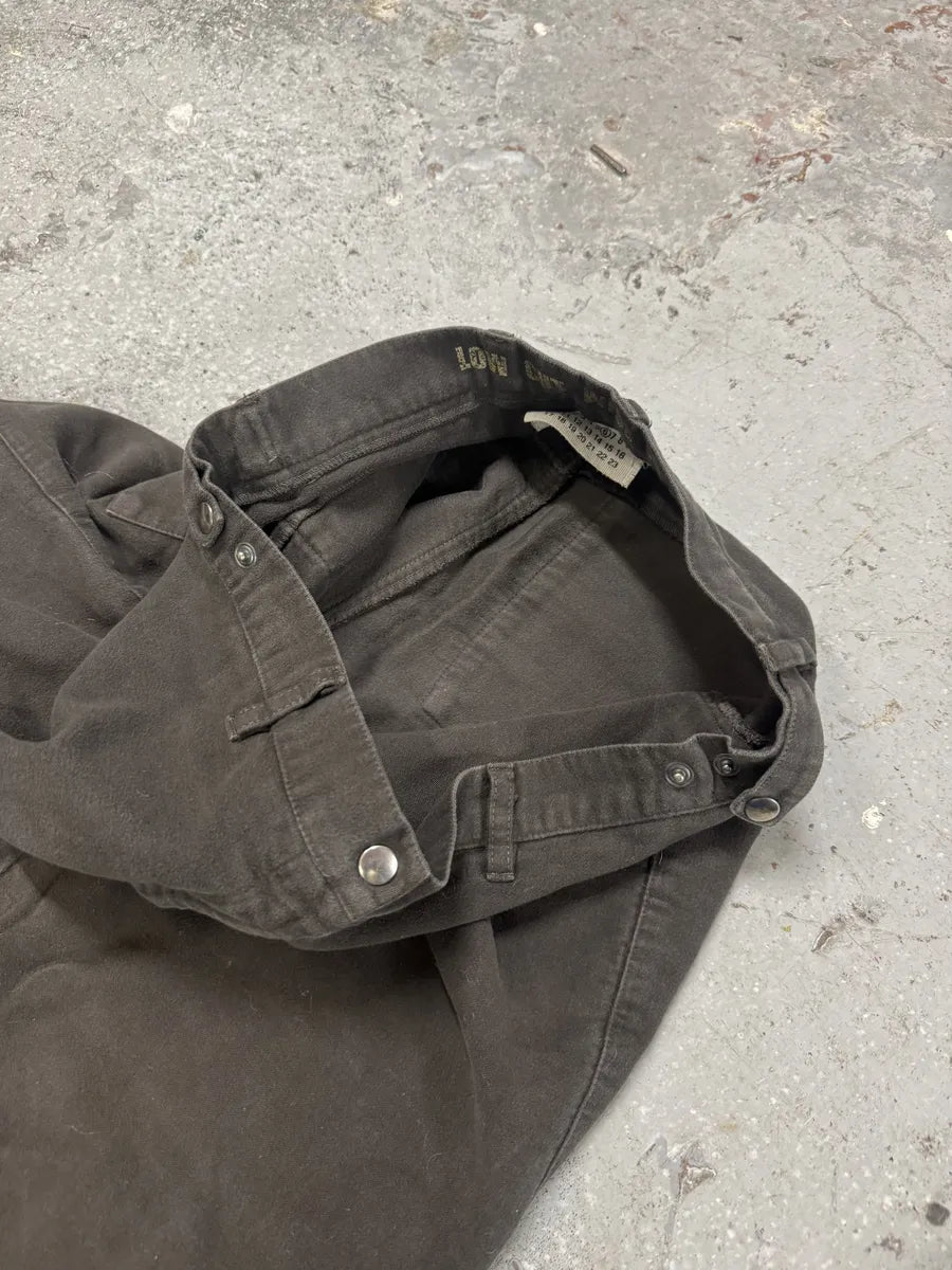 2000s Martin Margiela Brown Low Cut Wide Leg Pants (M) 6