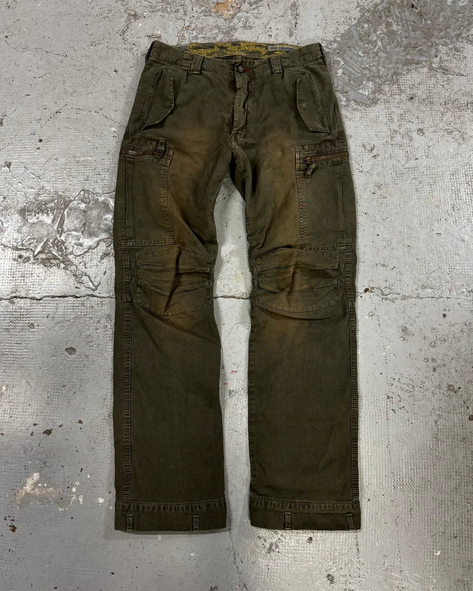 2000s Mason’s Green Avant-Garde Cargo Pants IPBAOCD 0